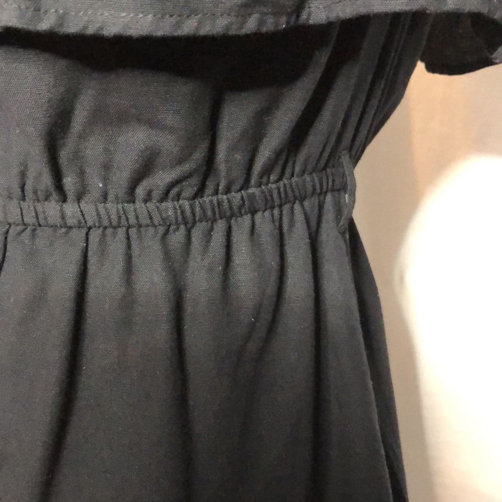 SEED HERITAGE Black ‘Off Shoulder Frill dress’, cotton linen blend, wrap, Size 6 - Picture 16 of 16